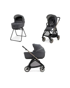 Electa System Quattro DUO - Garage Grey - Passeggino + Culla Standup + Telaio Bronze Black