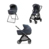 Electa System Quattro DUO - Rooftop Blue - Passeggino + Culla Standup + Telaio Iron Black