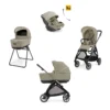 Electa System Quattro - Hangar Beige - Passeggino + Culla Standup + Seggiolino Auto Darwin Recline EVO + Telaio Bronze Black