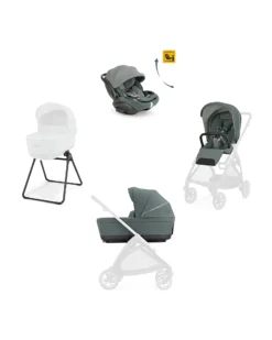 Electa System Quattro - Studio Grey - Seduta All Season + Culla Open Up + Standup + Seggiolino Auto Darwin Recline