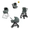 Electa System Quattro - Studio Grey - Passeggino + Culla Standup + Seggiolino Auto Darwin Infant I-Size + Telaio Iron Black