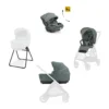 Electa System Quattro - Studio Grey - Passeggino + Culla Standup + Seggiolino Auto Darwin Recline EVO + Telaio Iron Black+ Base Rotante Darwin 360°