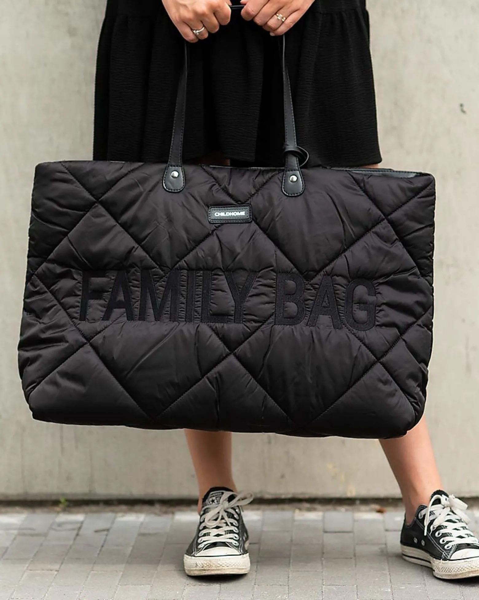 Family Bag Trapuntata - Borsa Weekend - 55 x 18 x 40 cm - Nero