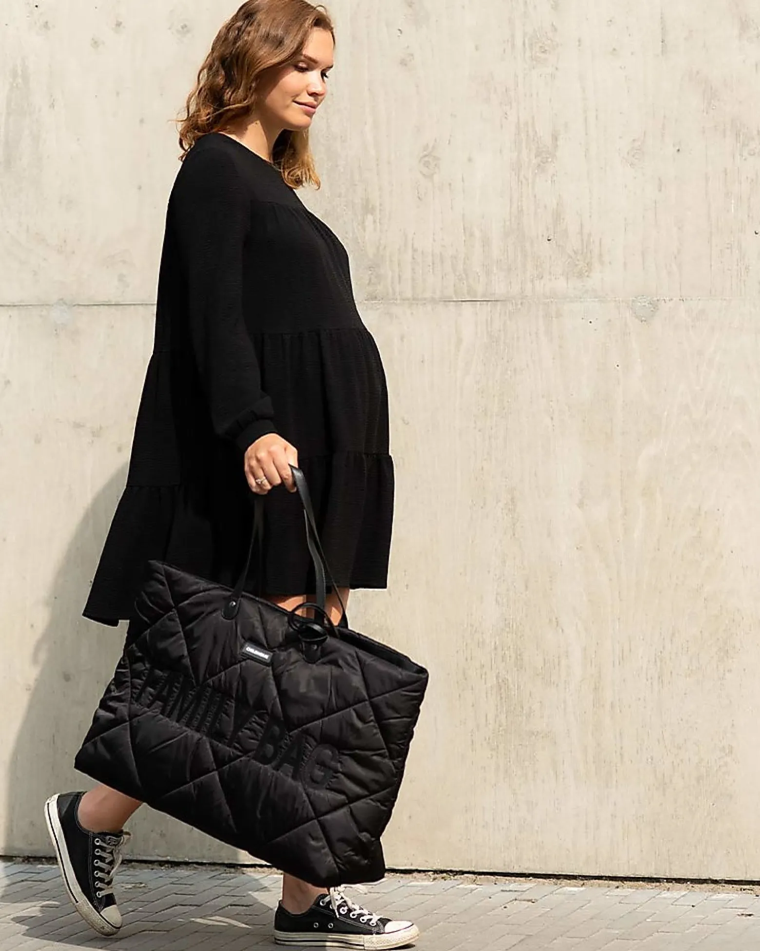 Family Bag Trapuntata - Borsa Weekend - 55 x 18 x 40 cm - Nero