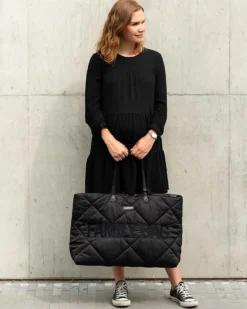 Family Bag Trapuntata - Borsa Weekend - 55 x 18 x 40 cm - Nero
