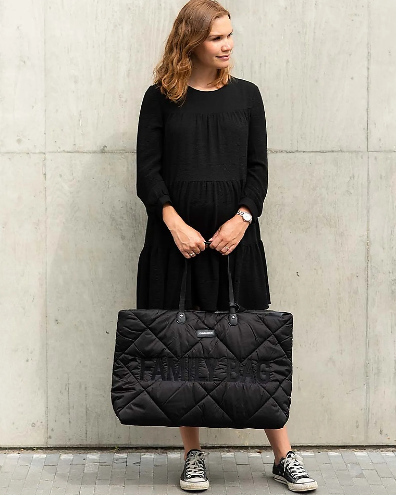 Family Bag Trapuntata - Borsa Weekend - 55 x 18 x 40 cm - Nero