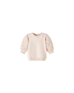 Felpa Ricamata - Rose Smoke - Cotone Organico