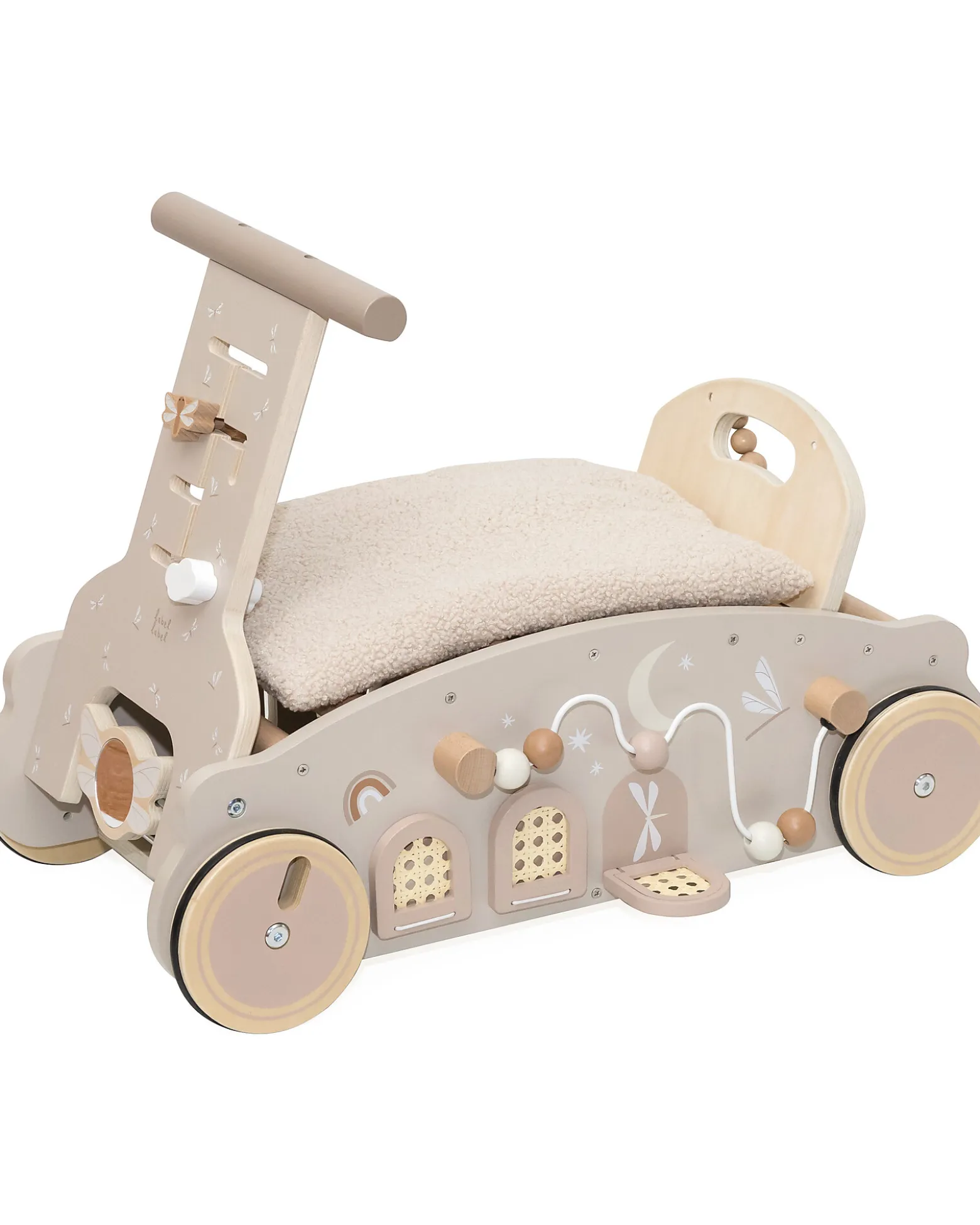 3 in 1 Dondolo Girello e Macchina - Nocciola - Legno FSC - 2+ Anni