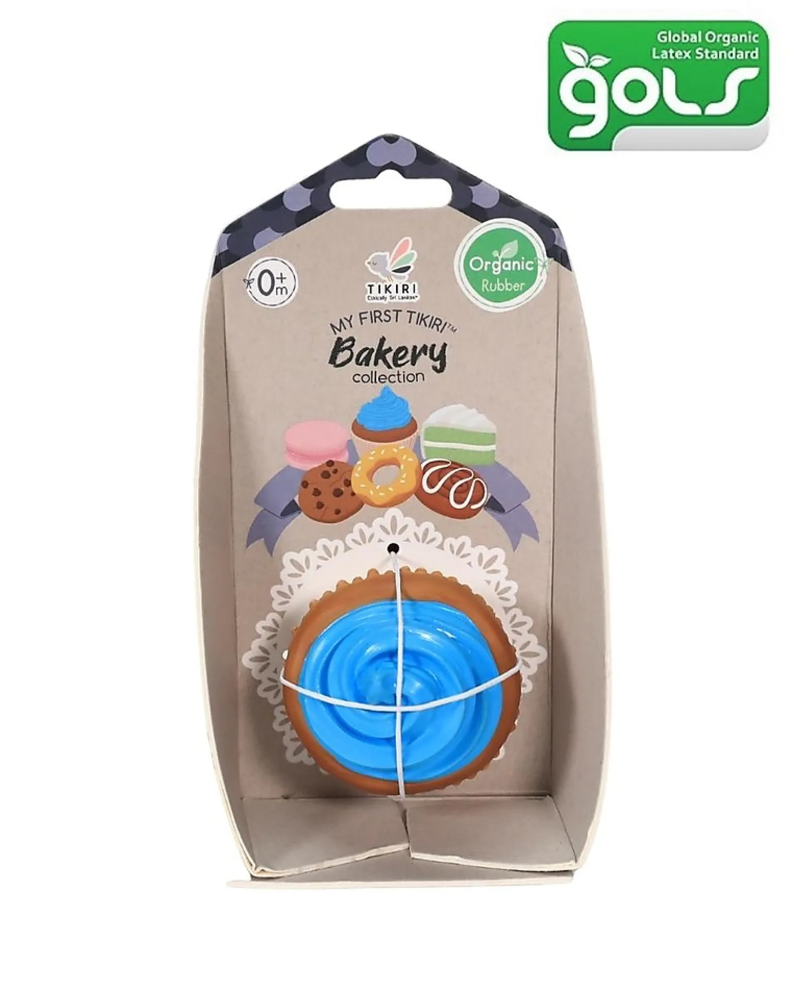 3-in-1 Sonaglio Cupcake - Massaggiagengive - Gioco da Bagno - Bakery Items - 100% Caucciù Naturale