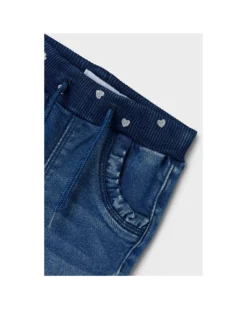 Jeans con Coulisse - Medium Blue Denim - Cuori - Cotone Bio