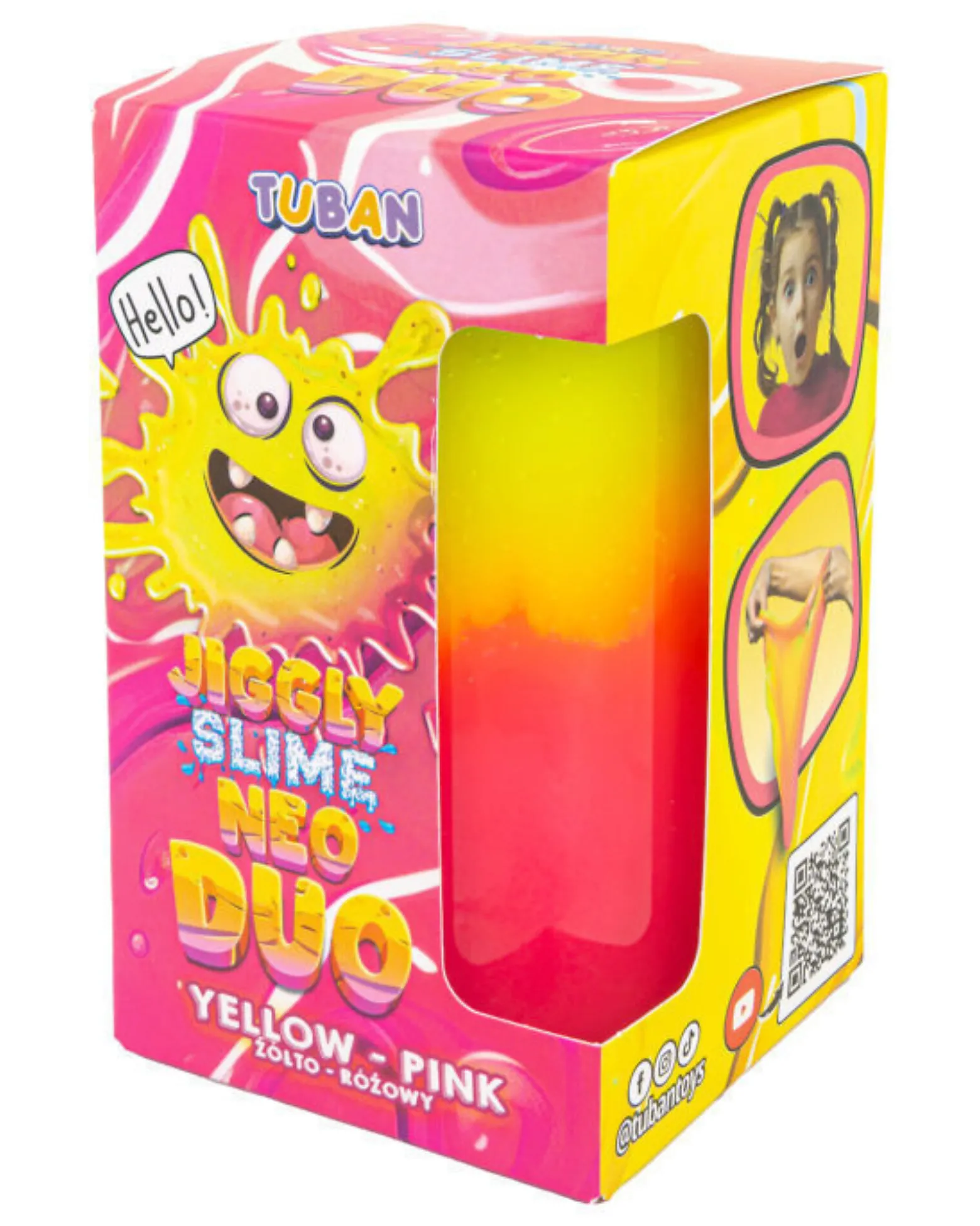 Jiggly Slime - Neo Duo - Giallo e Rosa - 430 gr - 6+ anni