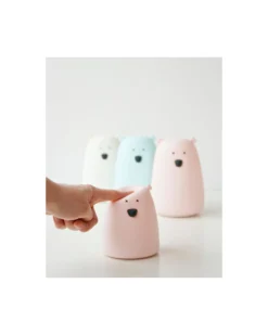 Lampada da Notte Orsetto - Bianco - Morbido Silicone - 16x10.7 cm