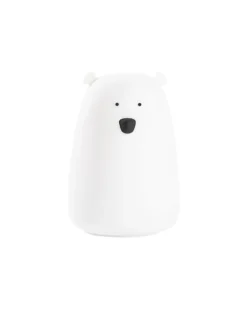 Lampada da Notte Orsetto - Bianco - Morbido Silicone - 16x10.7 cm