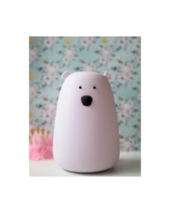 Lampada da Notte Orsetto - Lavanda - Morbido Silicone - 16x10.7 cm