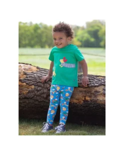 Leggins - Blu - Rainbow - con Vita Elasticizzata - Jersey di Cotone Bio