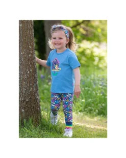 Leggins - Floreale - con Vita Elasticizzata - Jersey di Cotone Bio