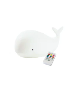 Luce da Notte Balena in Morbido Silicone - Bianco - Con Telecomando