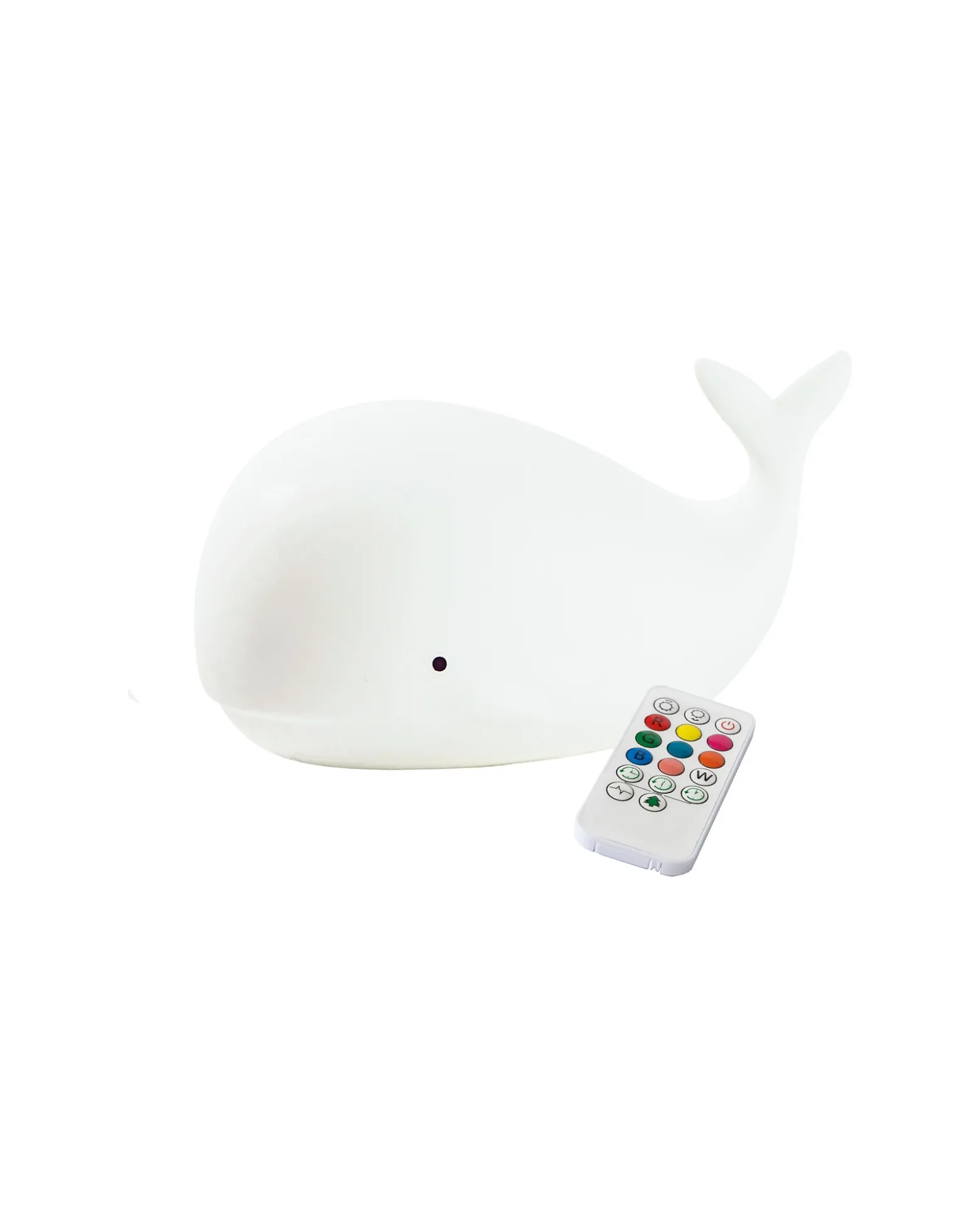 Luce da Notte Balena in Morbido Silicone - Bianco - Con Telecomando