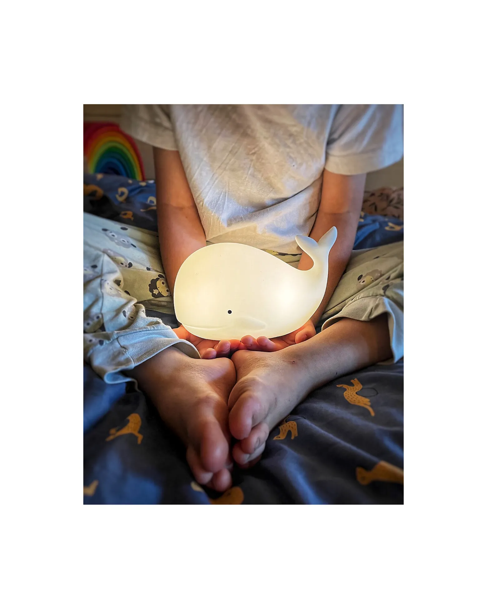 Luce da Notte Balena in Morbido Silicone - Bianco - Con Telecomando