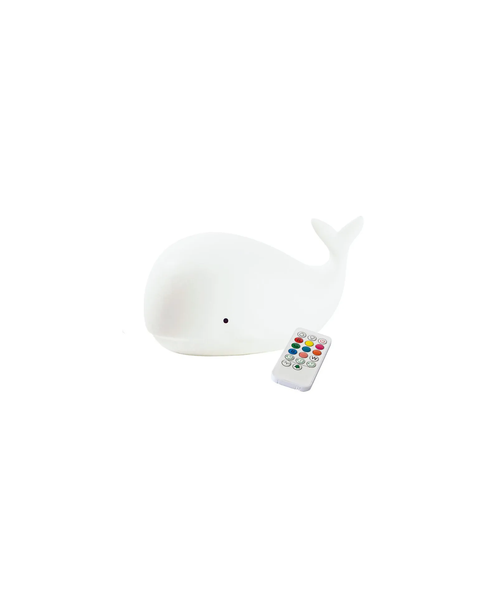 Luce da Notte Balena in Morbido Silicone - Bianco - Con Telecomando