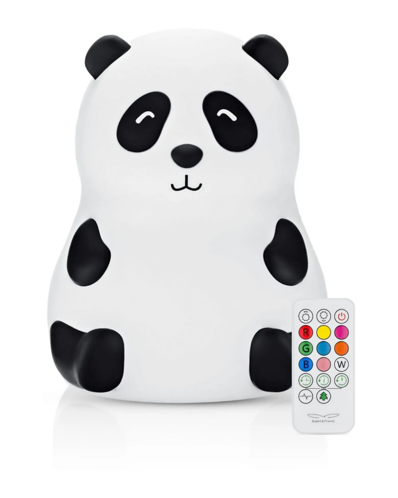 Luce da Notte Panda in Morbido Silicone - Bianco e Nero - Con Telecomando
