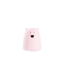 Luce da Notte Portatile Orsetto In Morbido Silicone - Rosa - 10x8.6 cm