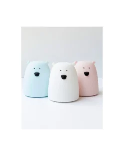 Luce da Notte Portatile Orsetto In Morbido Silicone - Rosa - 10x8.6 cm