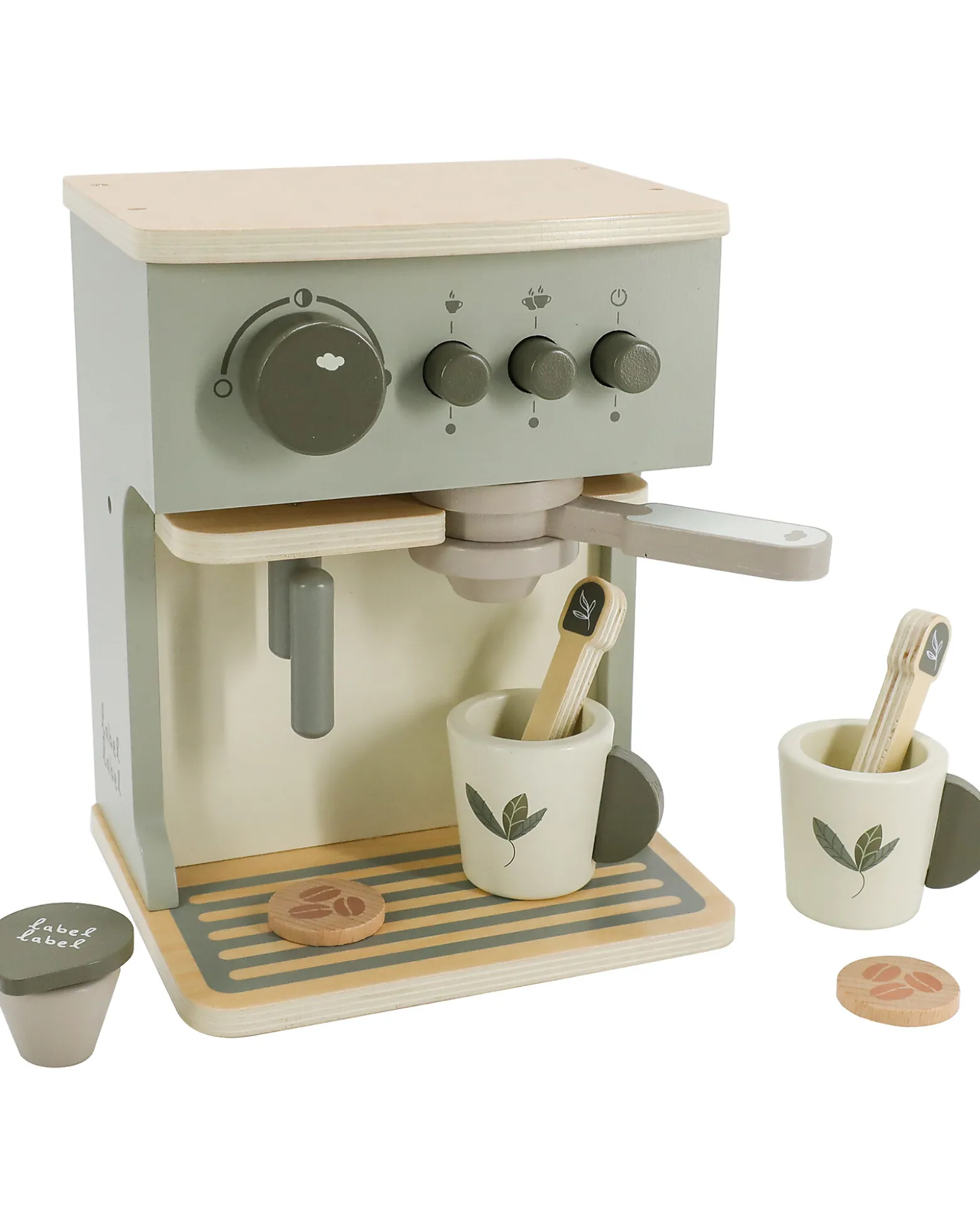 Macchina da Caffe Giocattolo in Legno FSC - Oliva - 3+ anni