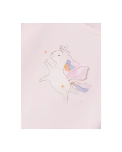Maglia a Maniche Lunghe con Stampa Unicorno - Malva - Cotone Biologico