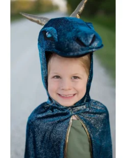 Mantello Drago della Notte con Cappuccio - Blu Elettrico