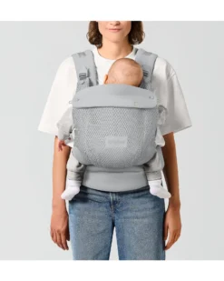 Marsupio Amya - Fog Grey - dalla Nascita ai 15 Kg - si Adatta al Corpo del tuo Bambino