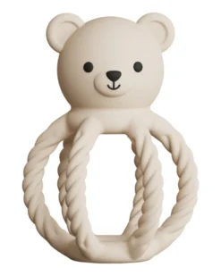 Massaggiagengive con Sonaglio - Panna - Collezione Bear - Silicone Alimentare
