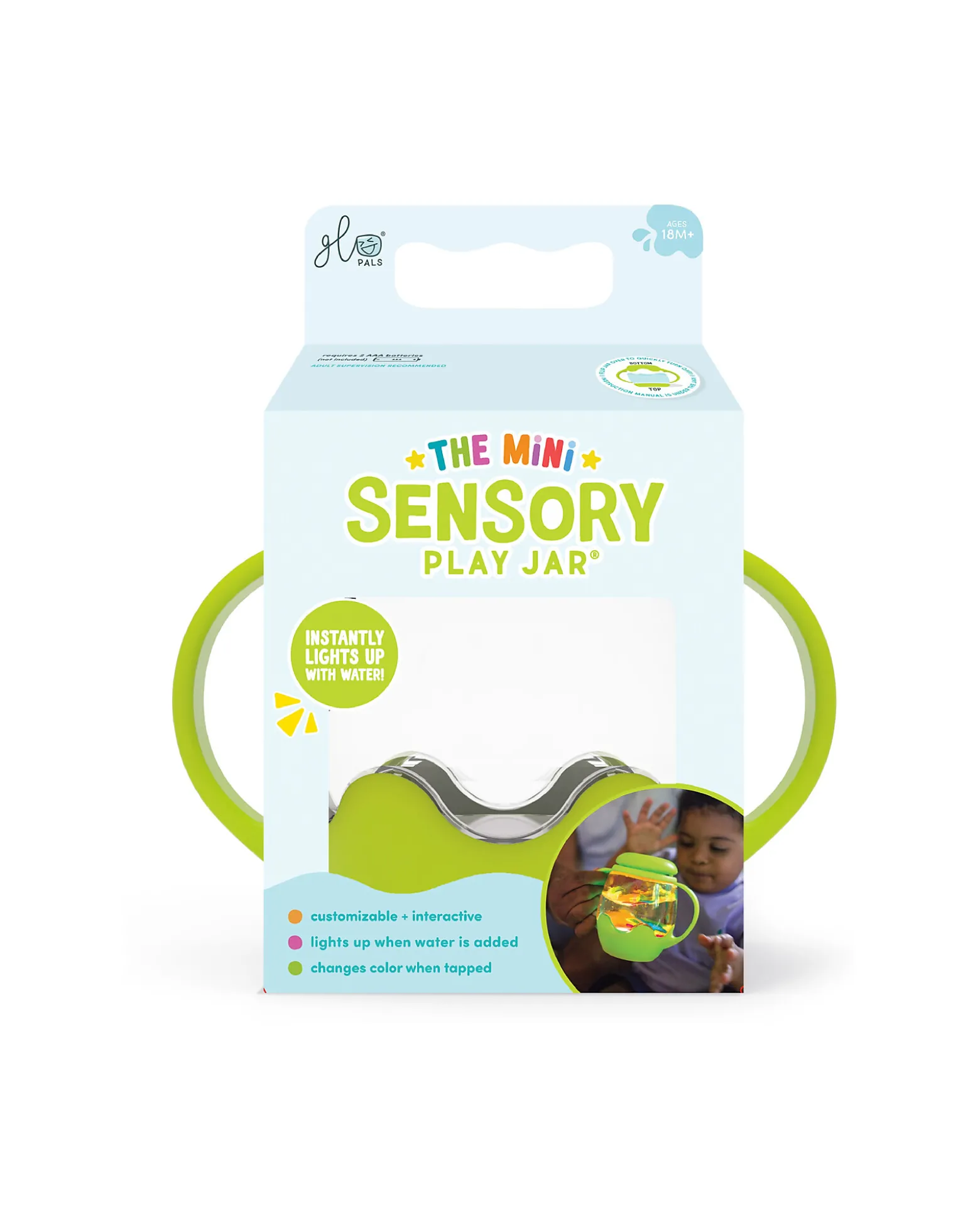 Mini Barattolo per Gioco Sensoriale - Verde - Adatto da 18 Mesi
