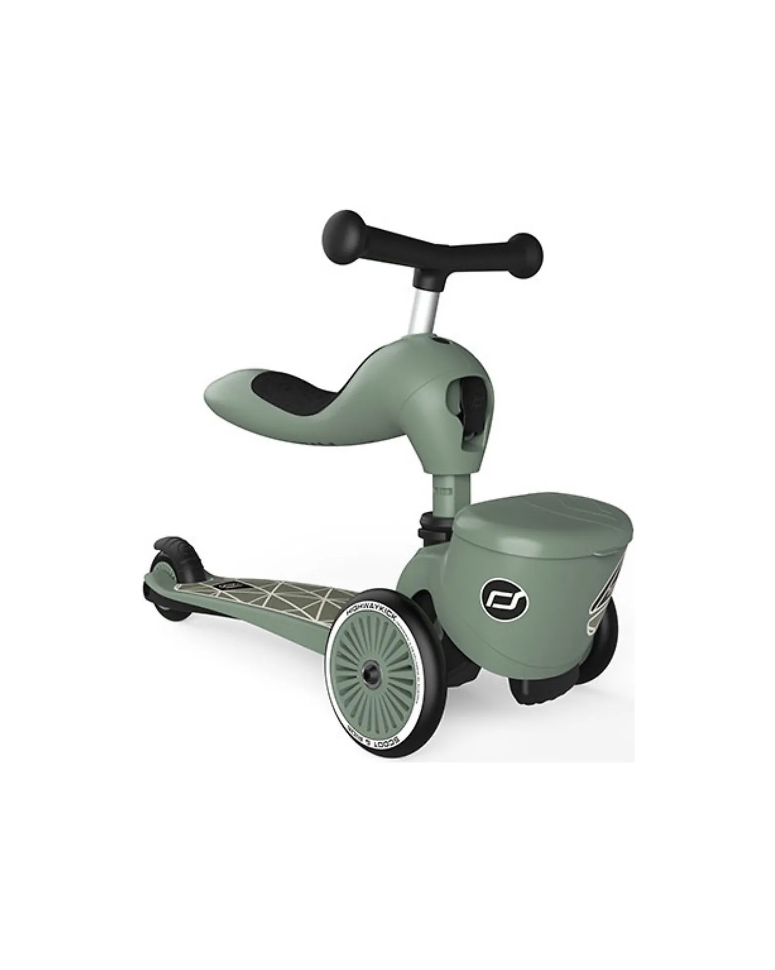 Monopattino e Triciclo 2in1 Highwaykick 1 Lifestyle - con Portaoggetti - Green Lines - Da 1 a 5 anni