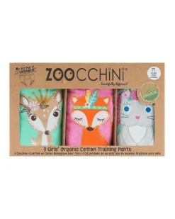 Mutandine Imbottite da Apprendimento Principesse del Bosco, Bimba - Pacco da 3 - 100% cotone bio