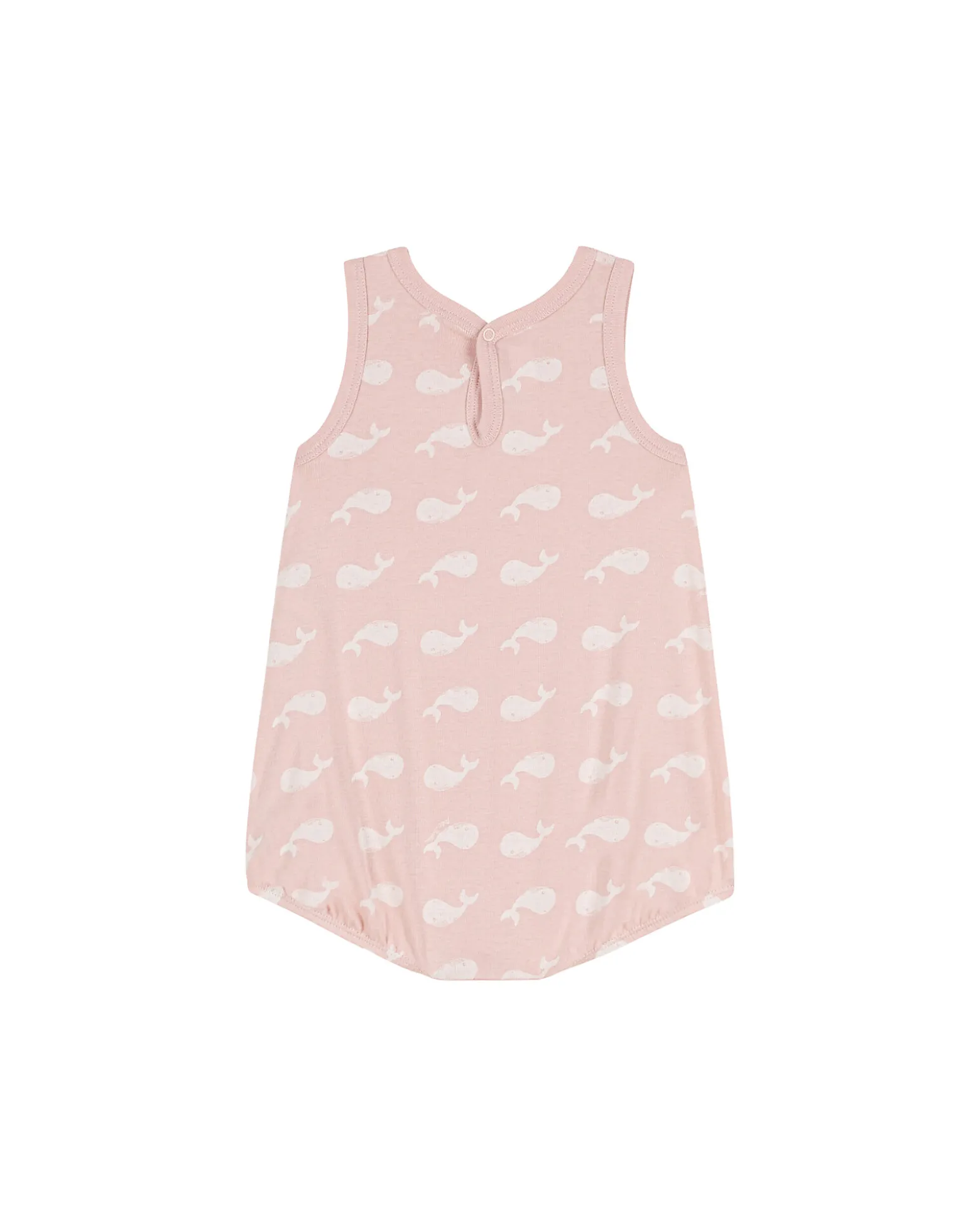 Pagliaccetto Senza Maniche - Rosa - Balene Bianche - 100% Cotone Organico