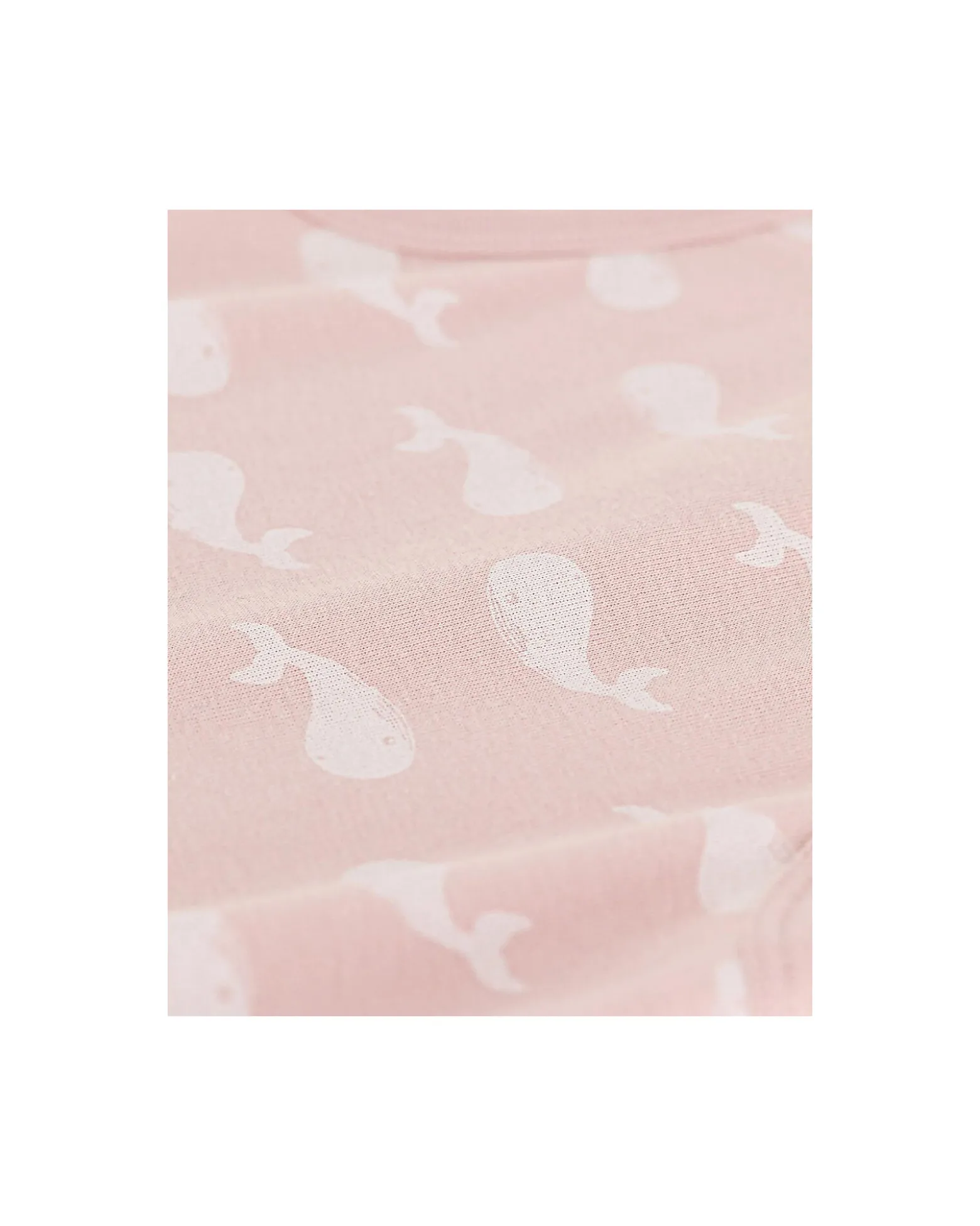 Pagliaccetto Senza Maniche - Rosa - Balene Bianche - 100% Cotone Organico