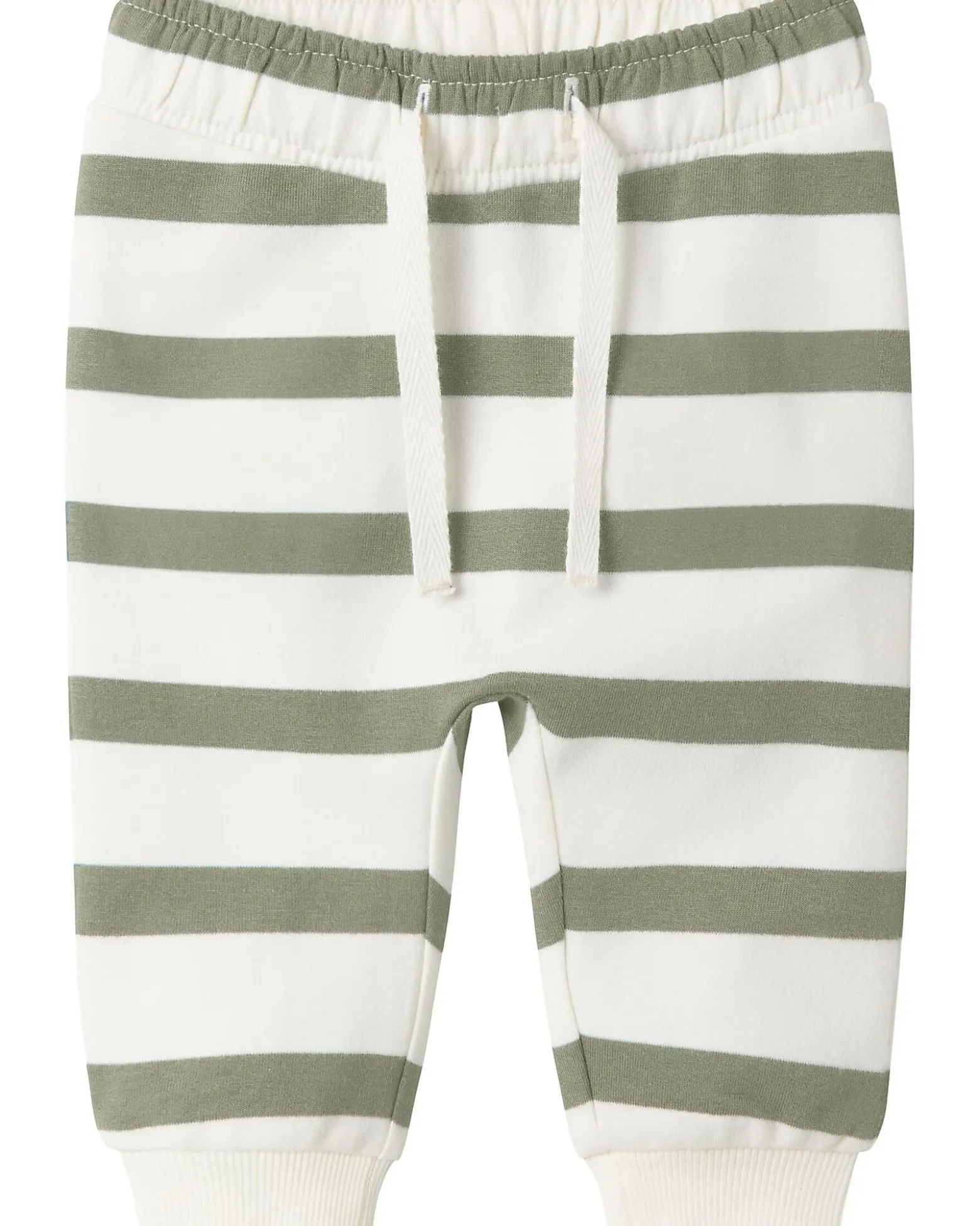 Pantaloni in Tuta - Righe - Verde Tè e Bianco - Cotone Bio