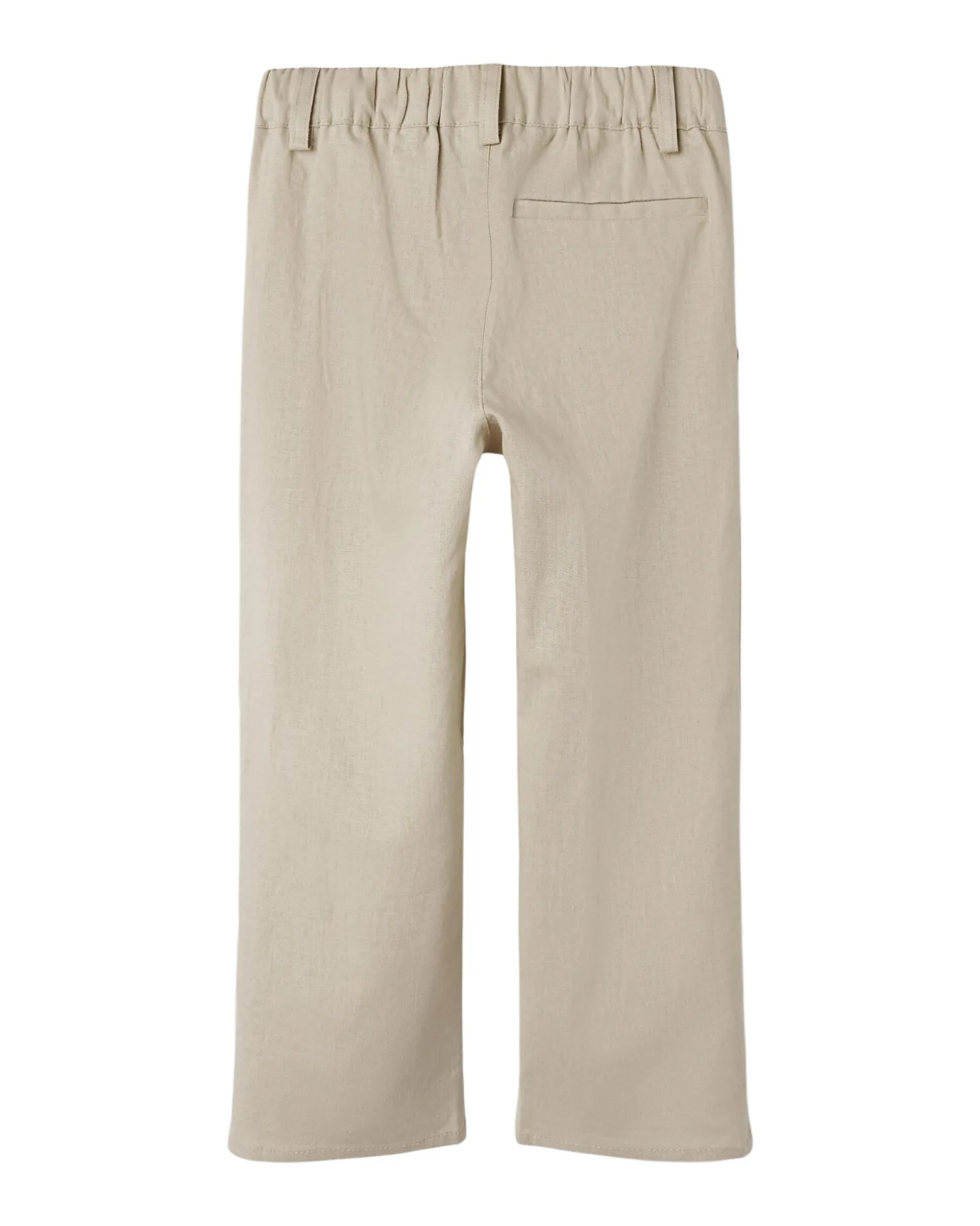 Pantaloni Lunghi Regular Fit in Lino - Beige - Vita Regolabile