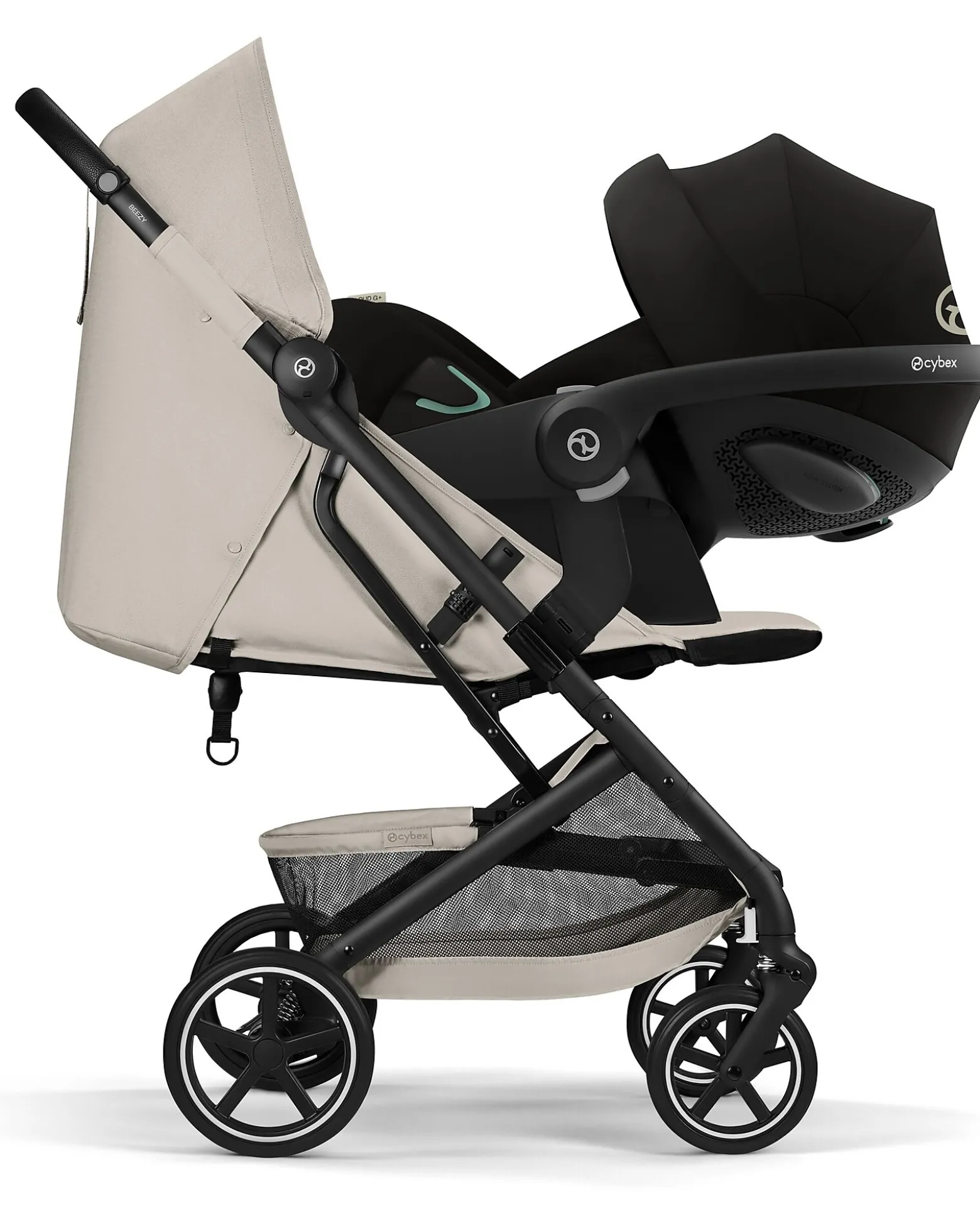 Passeggino Beezy - Dune Grey - Telaio Nero - Il più Compatto
