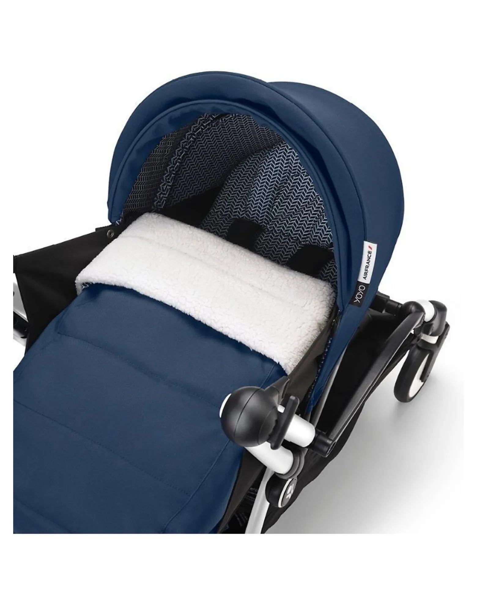 Passeggino Duo YOYO3 Air France Blue - Telaio Bianco - Seduta 6+ e Kit Neonati 0+