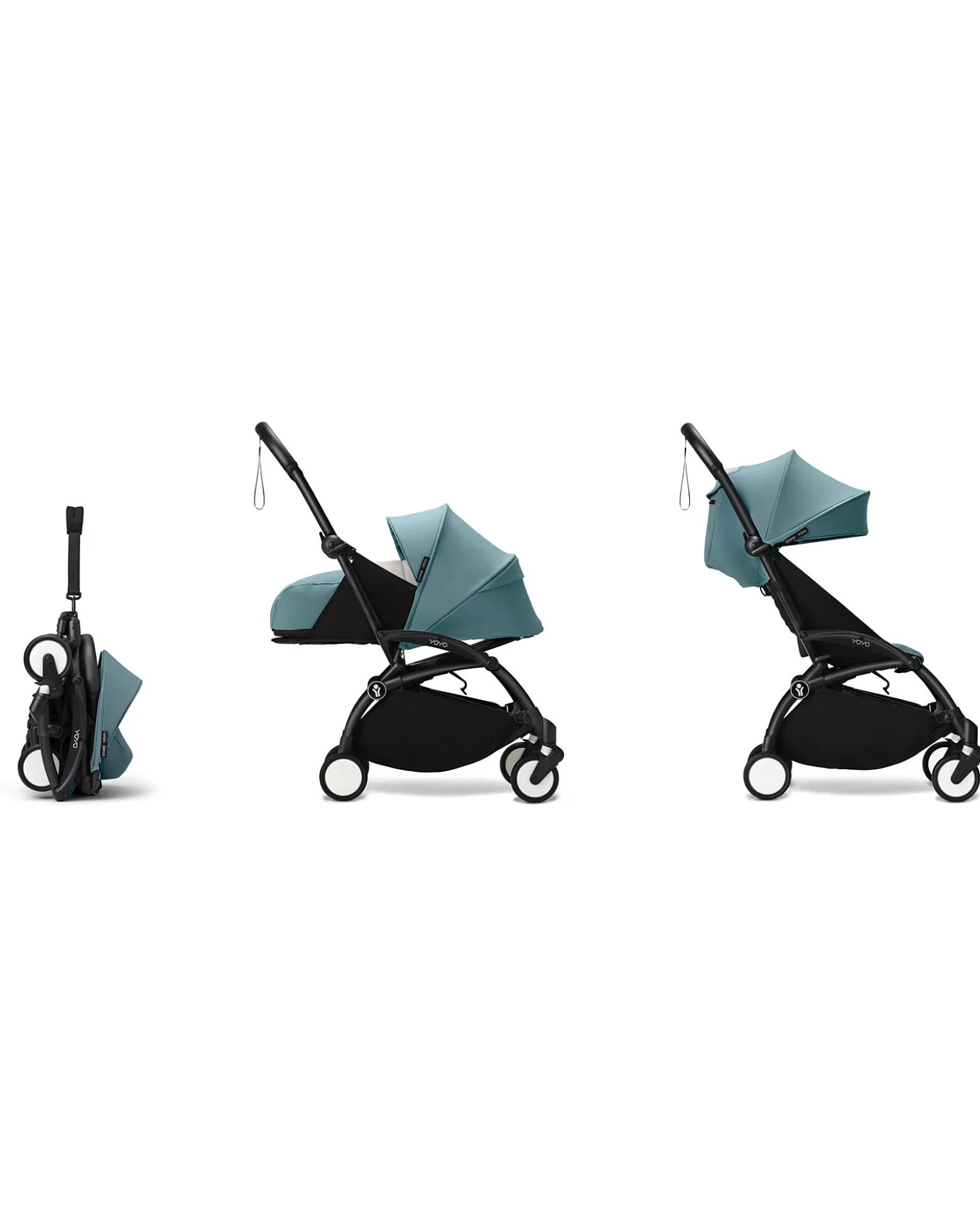 Passeggino Duo YOYO3 Aqua - Telaio Nero - Seduta 6+ e Kit Neonati 0+