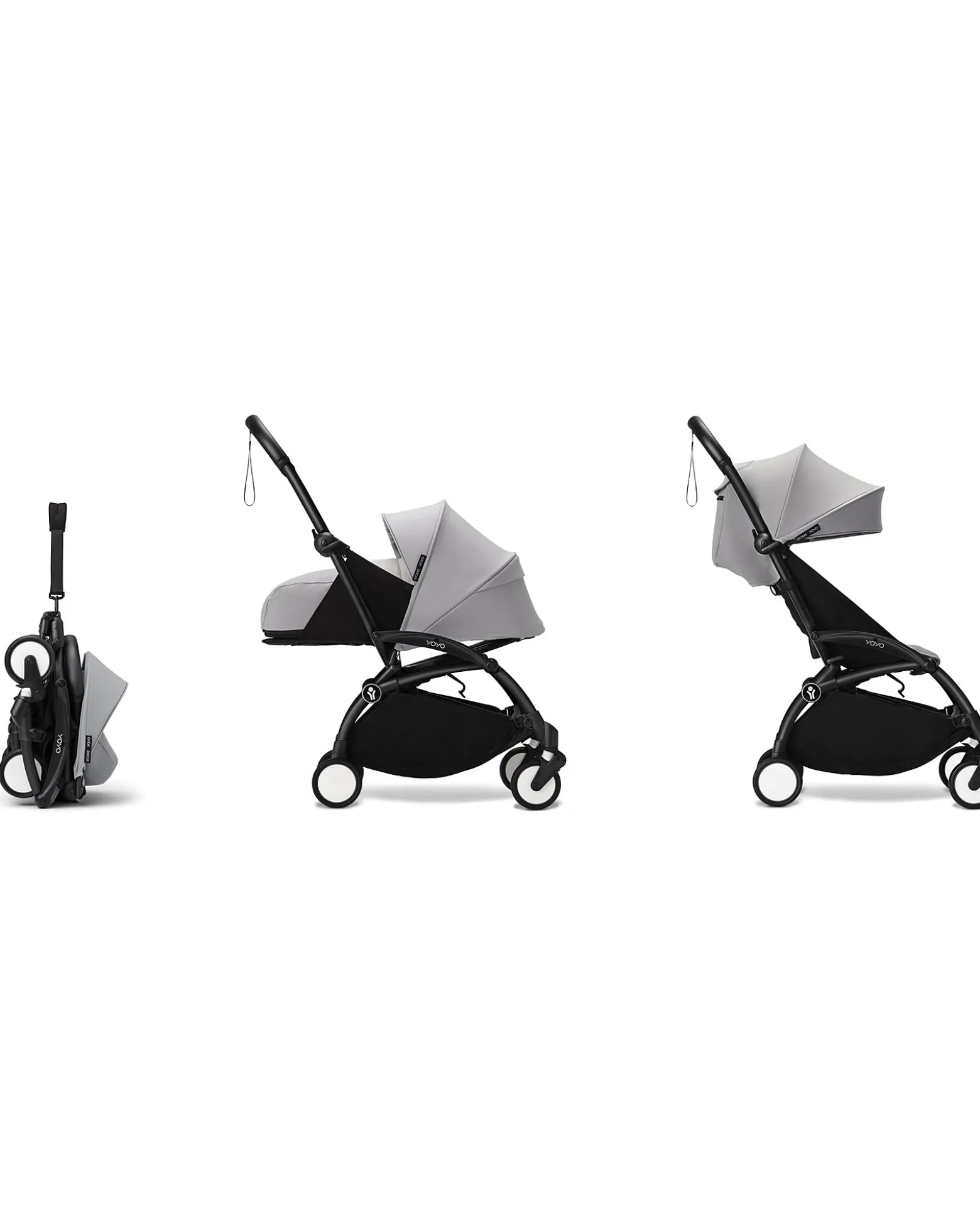 Passeggino Duo YOYO3 Grigio - Telaio Nero - Seduta 6+ e Kit Neonati 0+