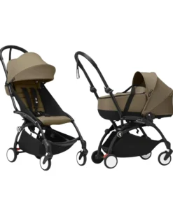 Passeggino Duo YOYO3 Toffee - Telaio Nero + Navicella 0+ e Seduta 6+