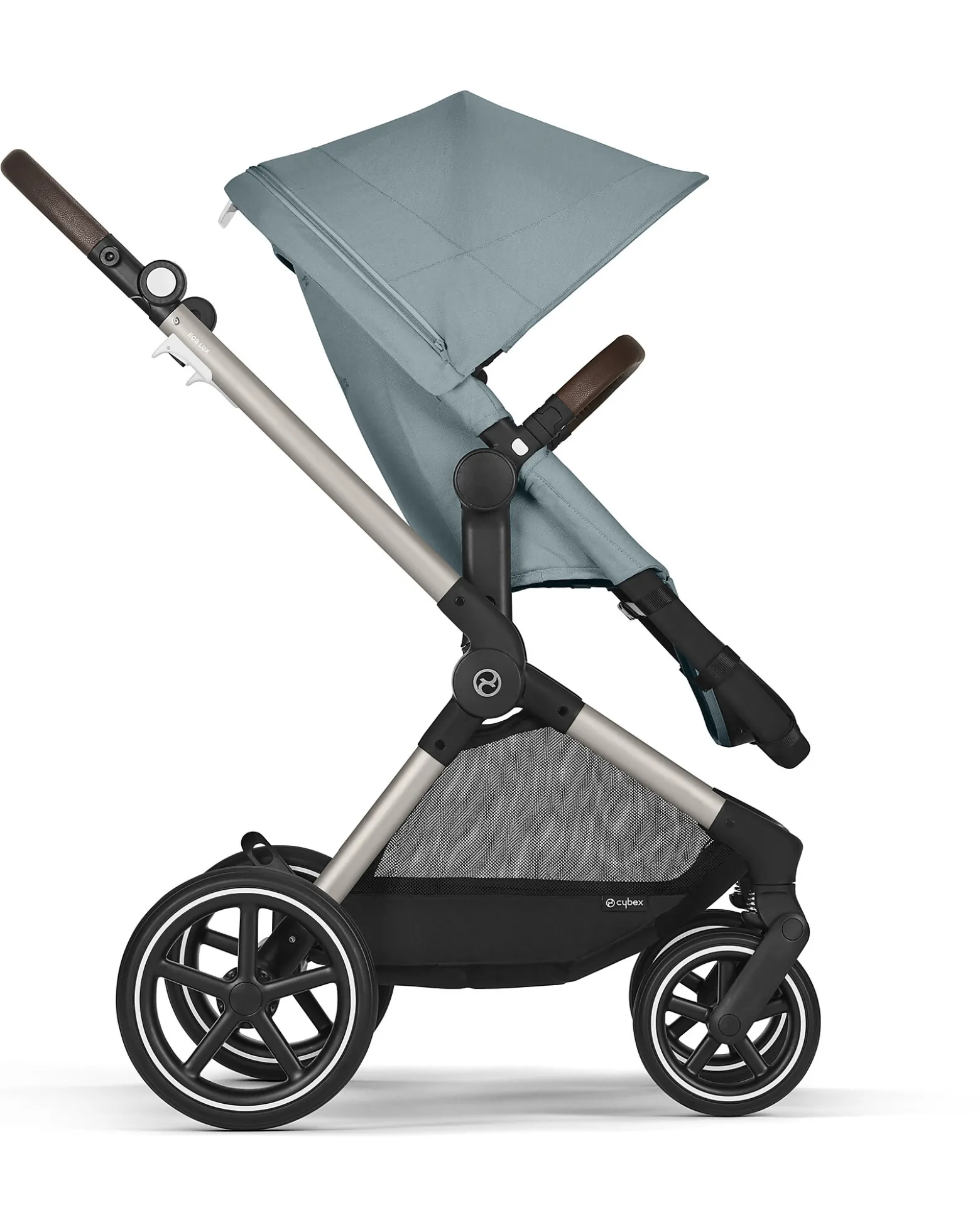 Passeggino EOS Lux 2-in-1 con Attacchi Intercambiabili: da Navicella a Seduta - Tortora Sky Blue - dalla Nascita ai 4 Anni!