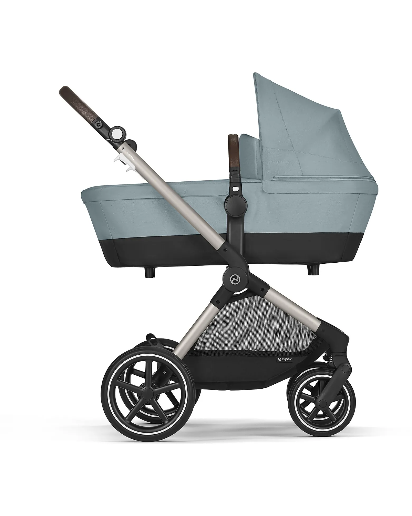 Passeggino EOS Lux 2-in-1 con Attacchi Intercambiabili: da Navicella a Seduta - Tortora Sky Blue - dalla Nascita ai 4 Anni!