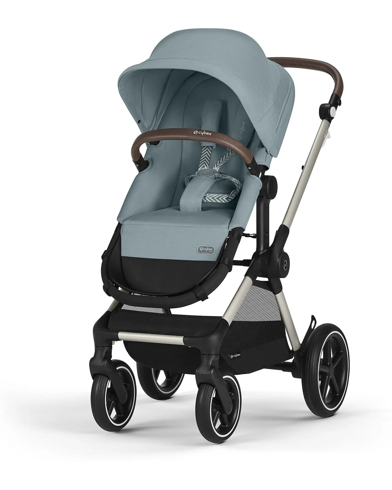 Passeggino EOS Lux 2-in-1 con Attacchi Intercambiabili: da Navicella a Seduta - Tortora Sky Blue - dalla Nascita ai 4 Anni!