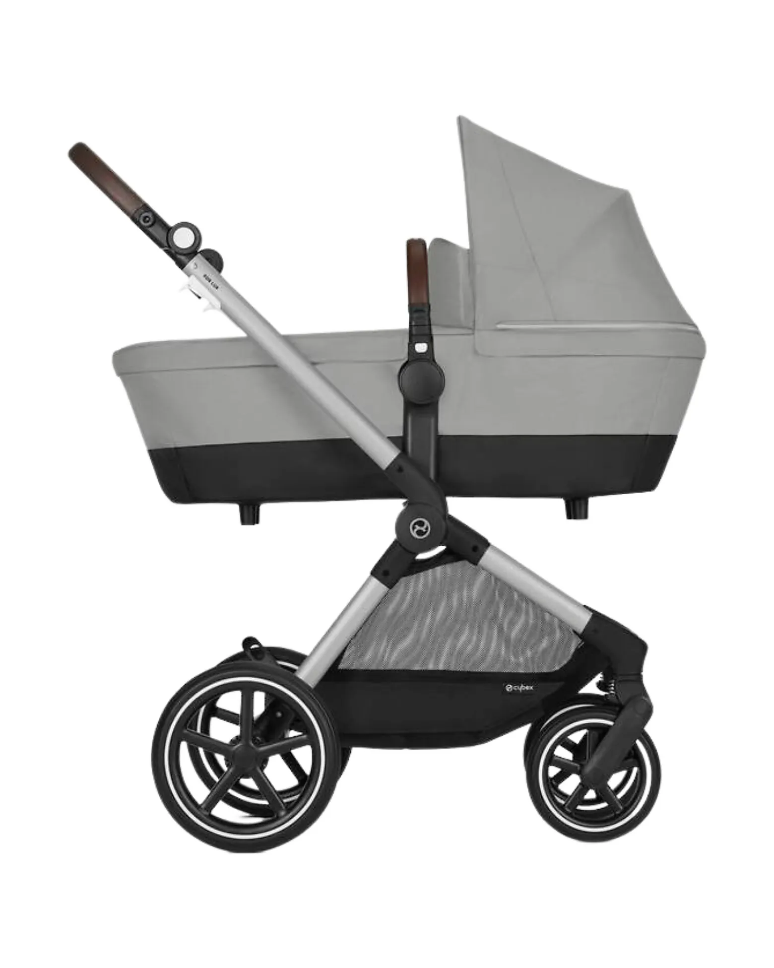 Passeggino EOS Lux 2-in-1 con Attacchi Intercambiabili: da Navicella a Seduta - Argento Stone Grey - dalla Nascita ai 4 Anni!
