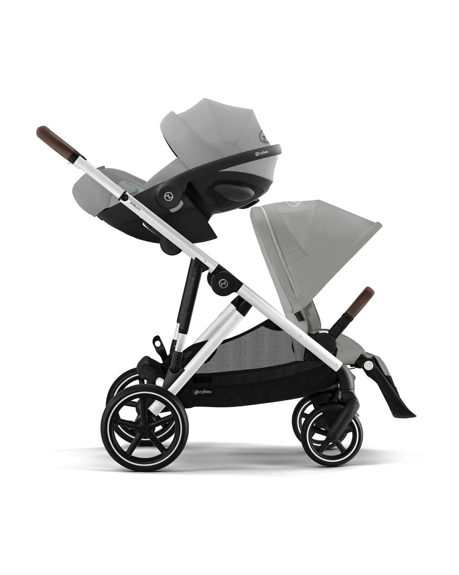 Passeggino Gazelle S - Telaio Argento - Stone Grey - dalla Nascita ai 4 Anni - Multifunzionale