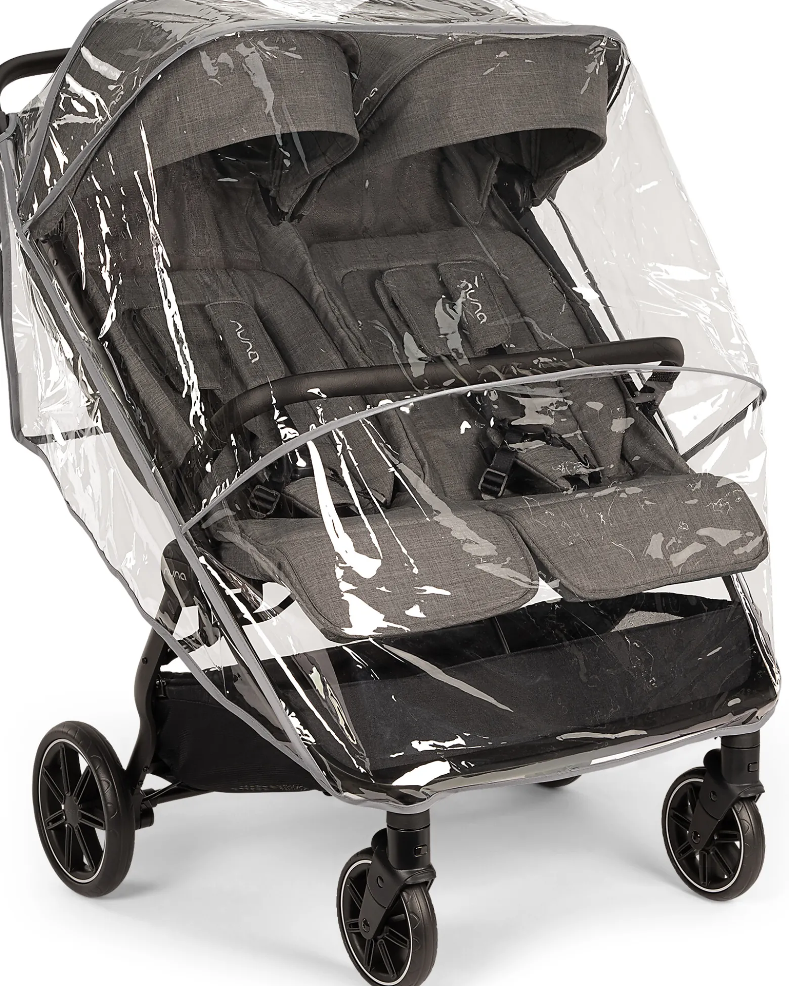 Passeggino Gemellare Trvl Dubl - Caviar - Compatto, Leggero e Doppio